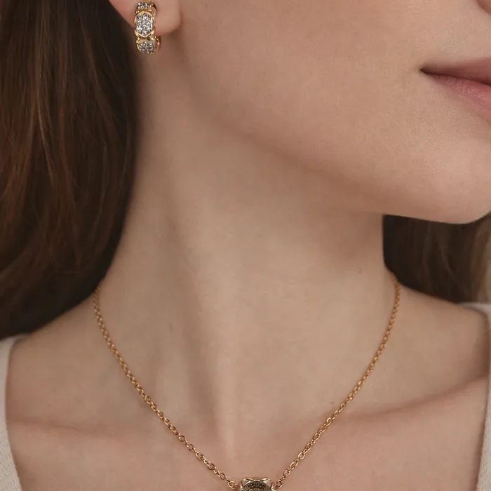 conjunto colar e brinco semijoia banhada a ouro atacado Glazzi